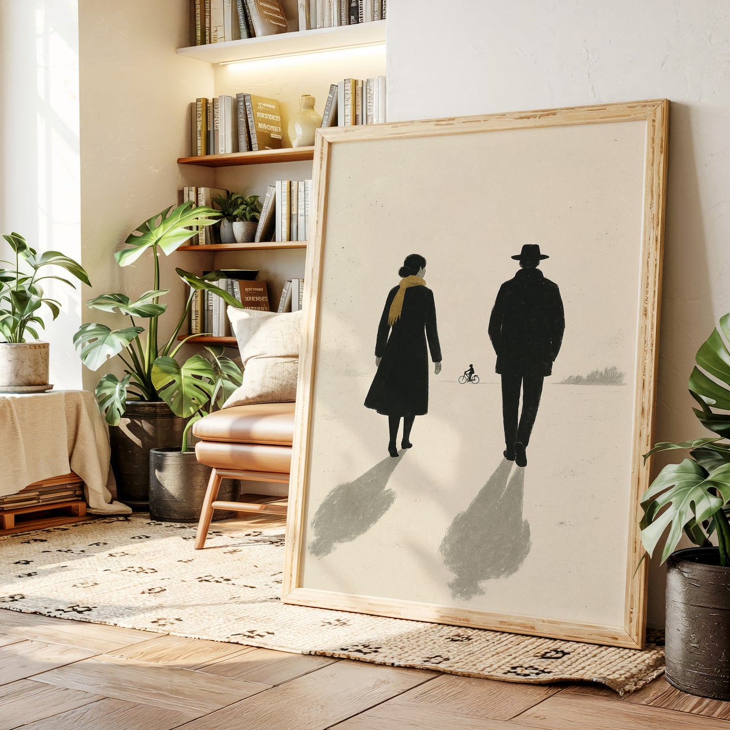 Winter Walk with Yellow Scarf