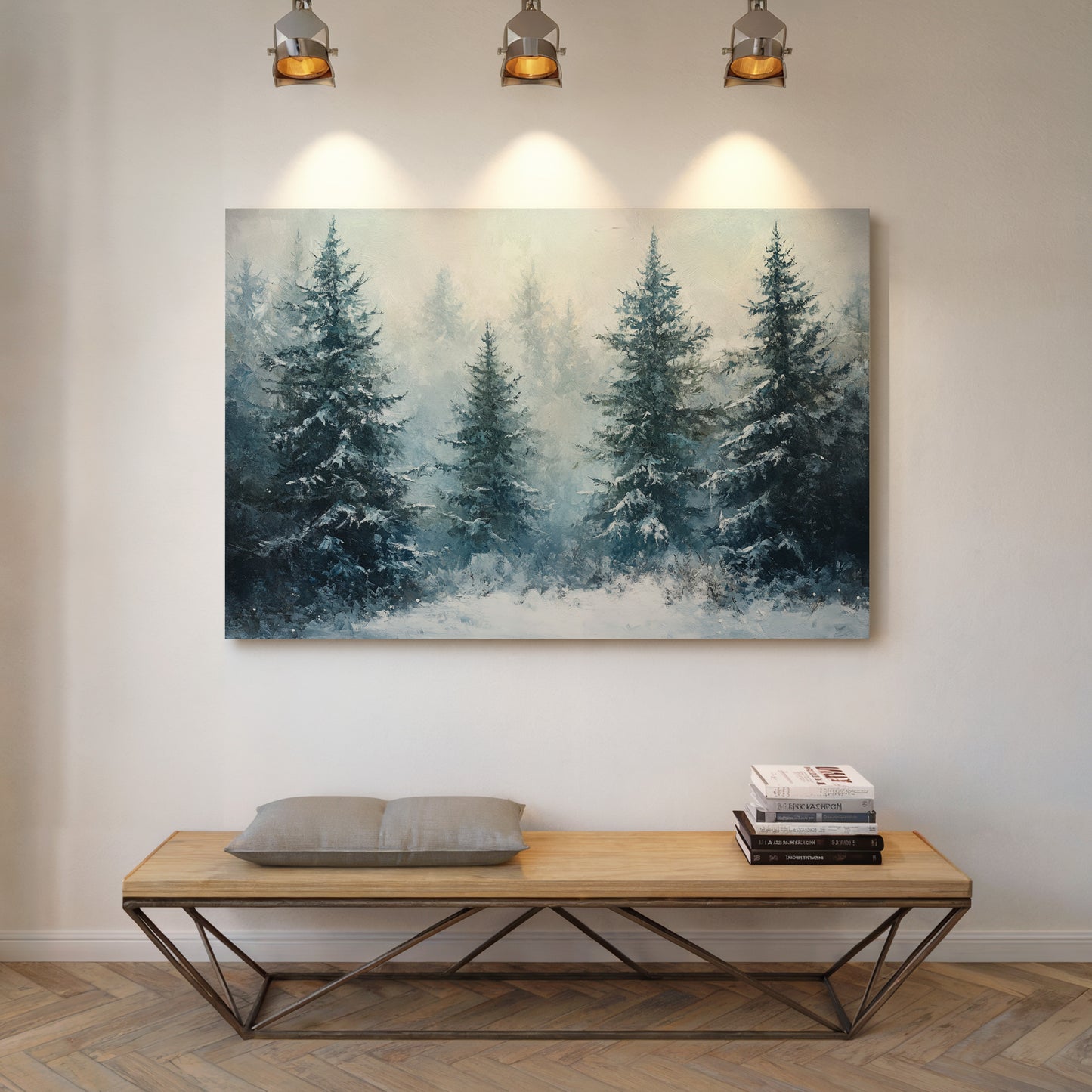 Silent Snow Settles Among Evergreens