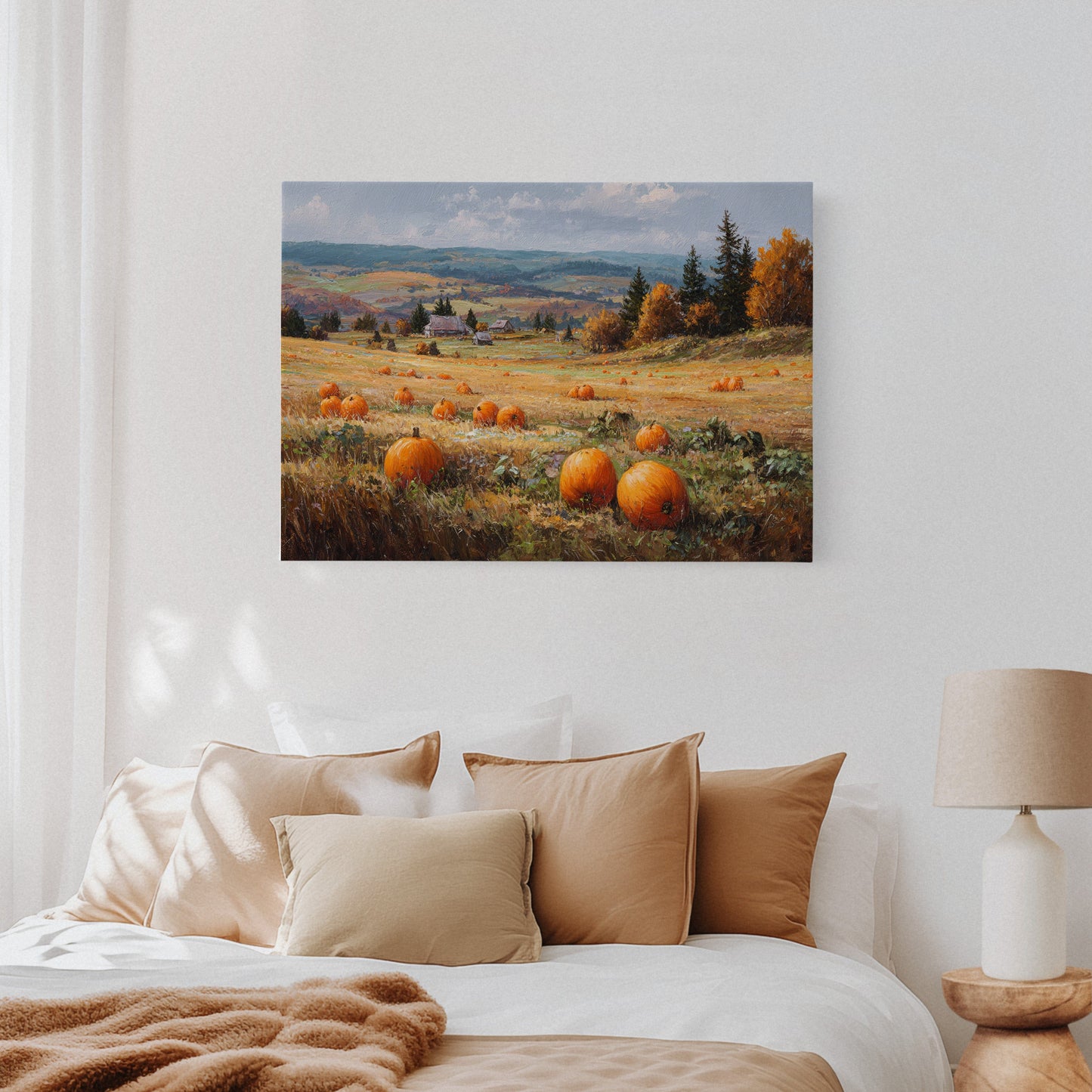 Pumpkins Rest In Rolling Hills