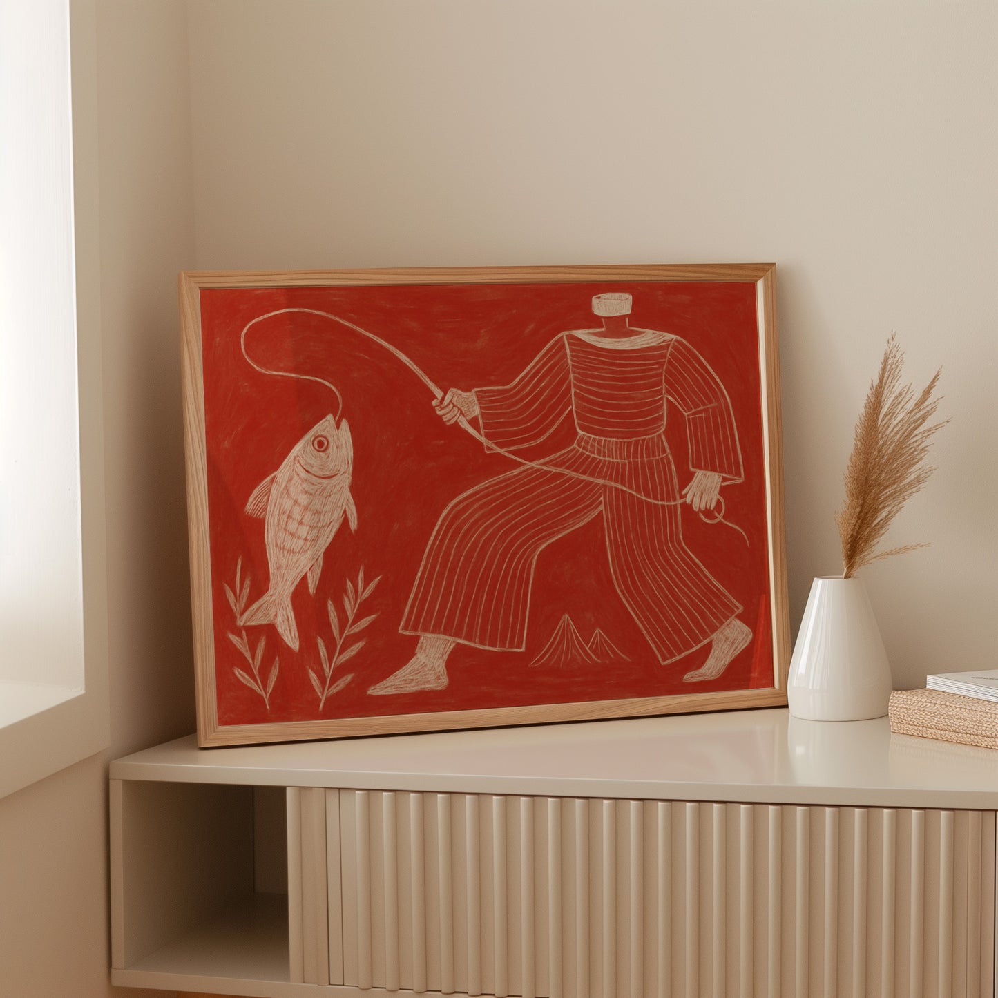 Catch of the Day in Red Chalk