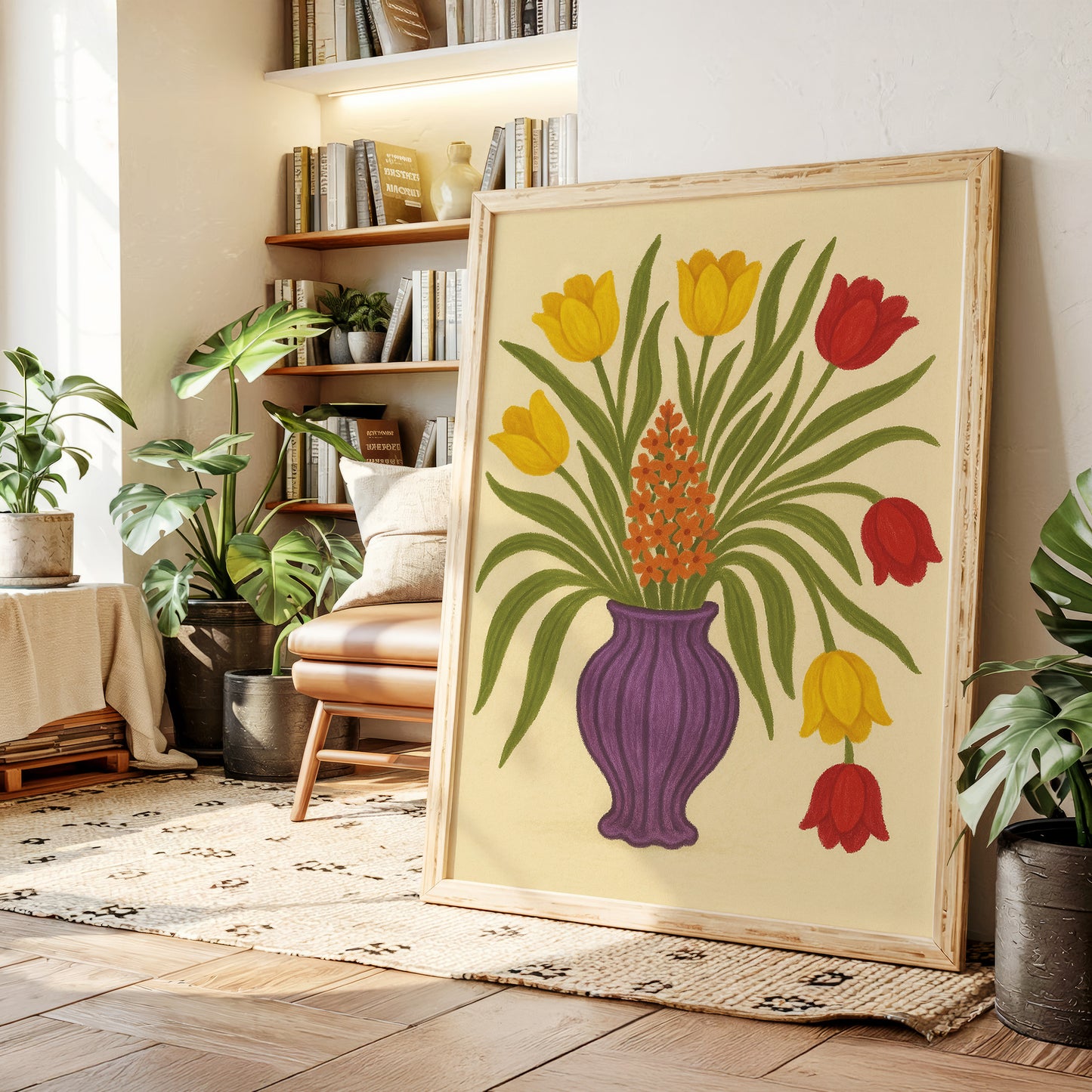 Tulips in a Plum Vase