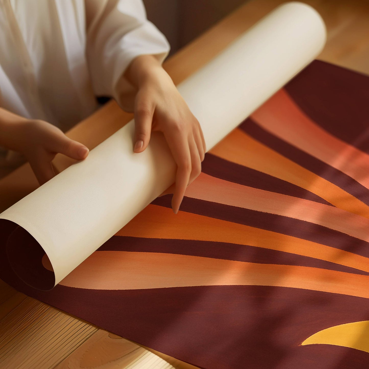 Coral Rays Rise From Golden Bowl