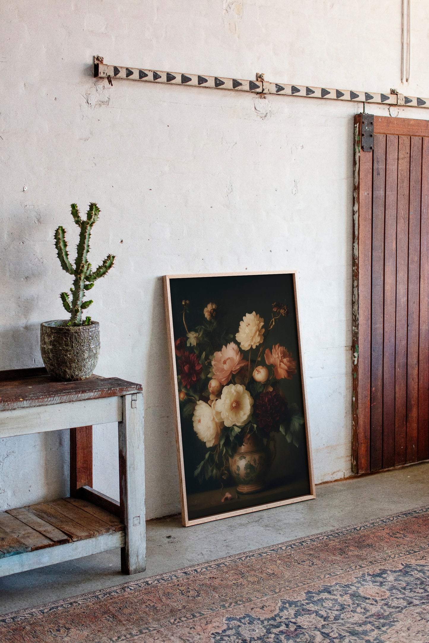 Baroque Peonies in Earthen Vase