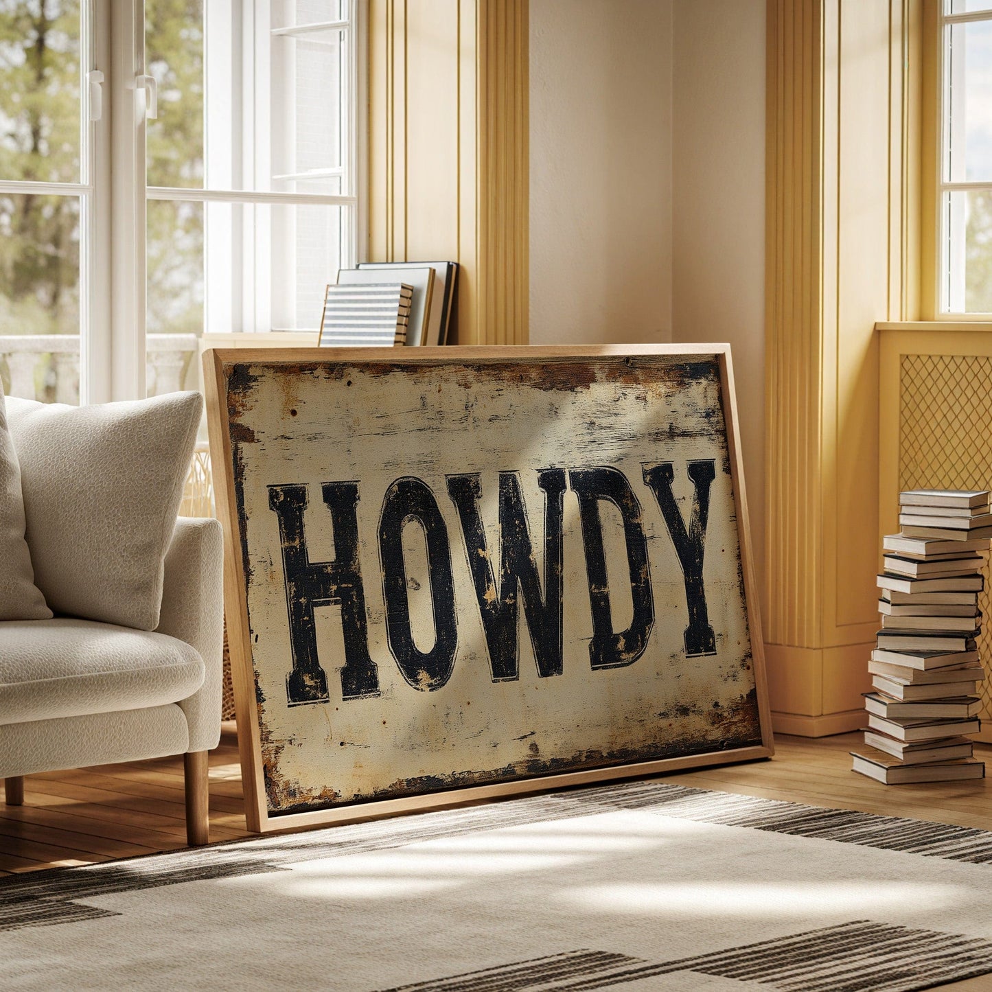 Rustic “Howdy” Western Wall Art