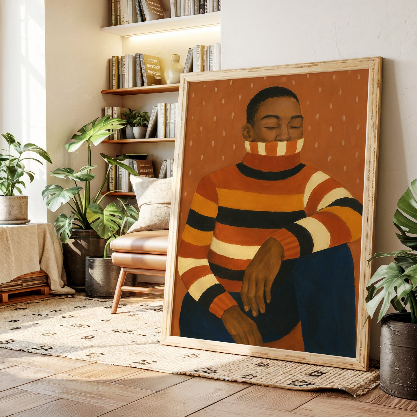 Quiet Thoughts in a Striped Sweater