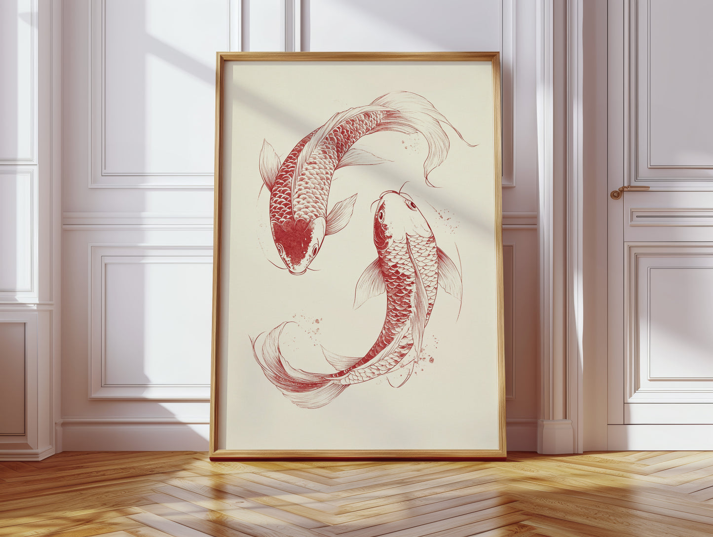 Yin-Yang Koi Fish – Minimalist Japanese Ink Wall Art