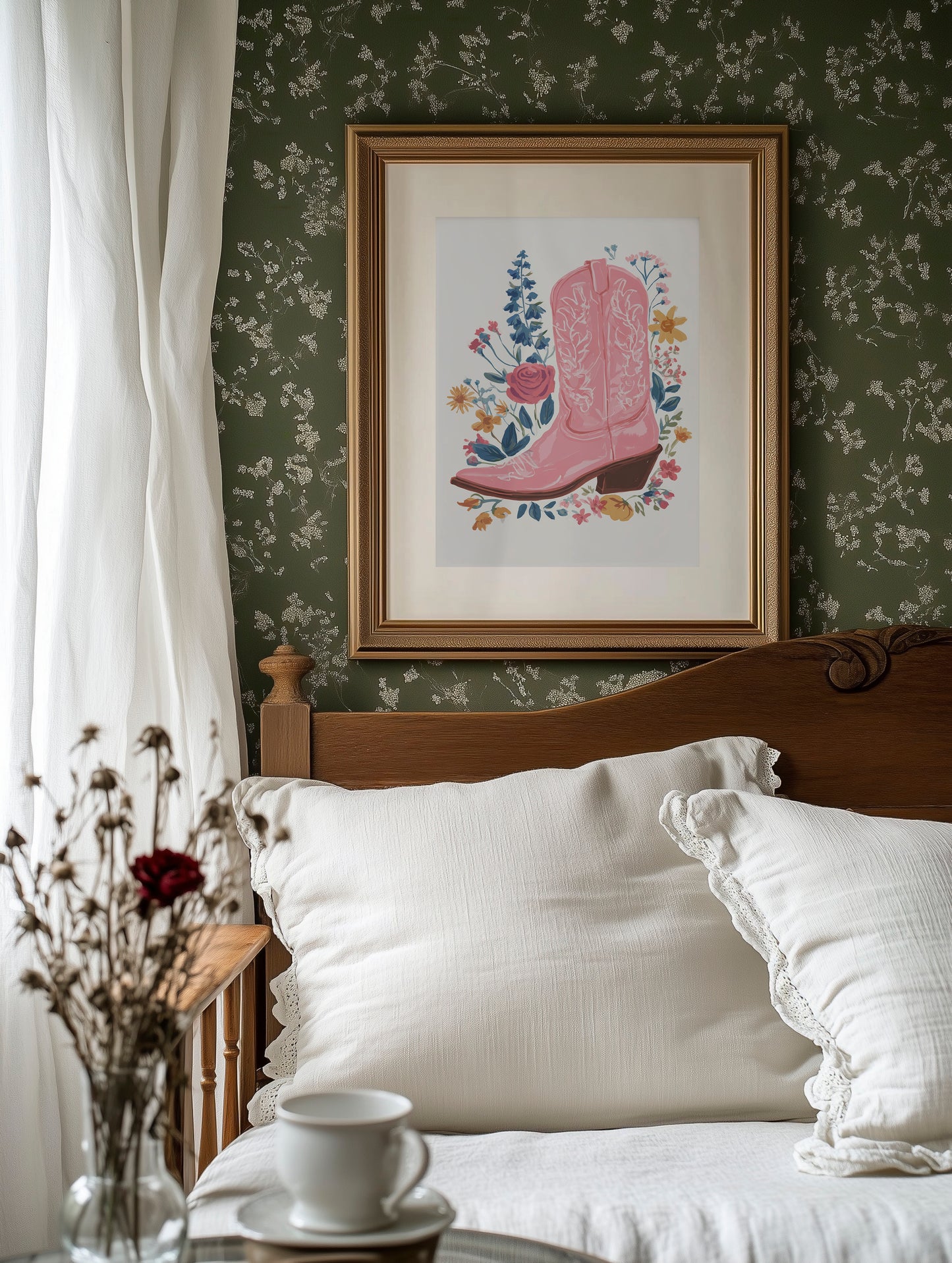 Wildflowers Dance Around Pink Boots