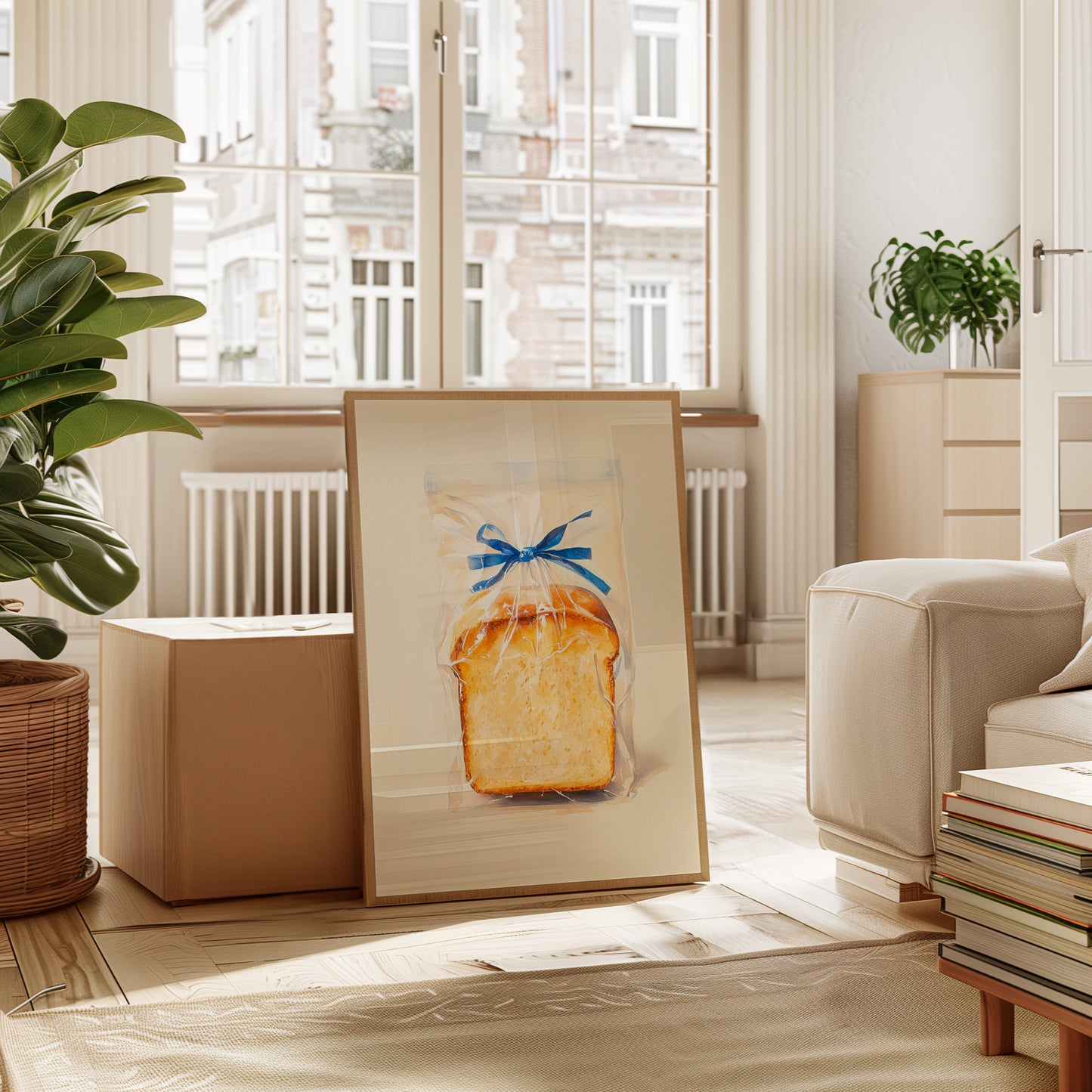 Fresh Bread Wrapped In Blue