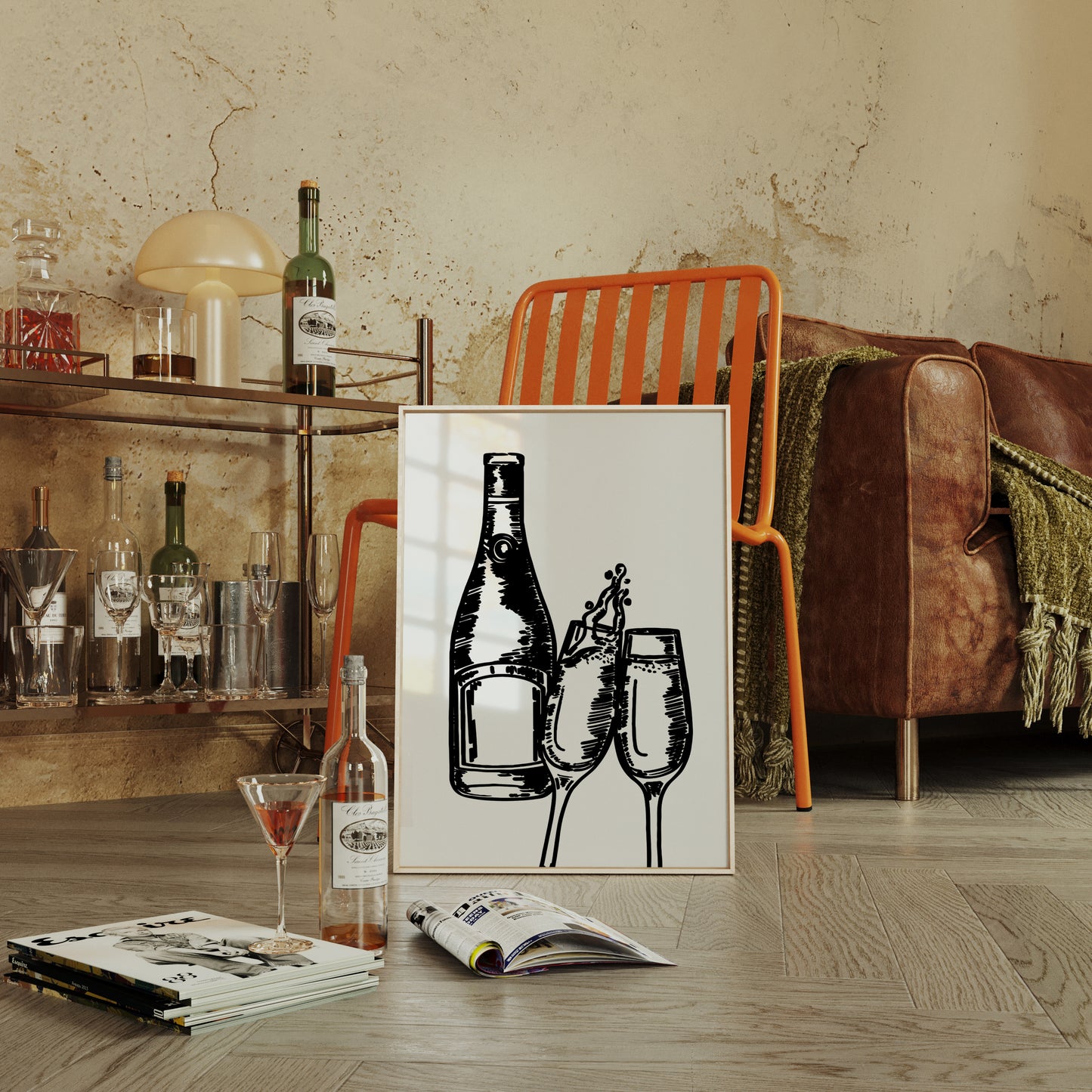 Bubbles Dance Their Midnight Toast