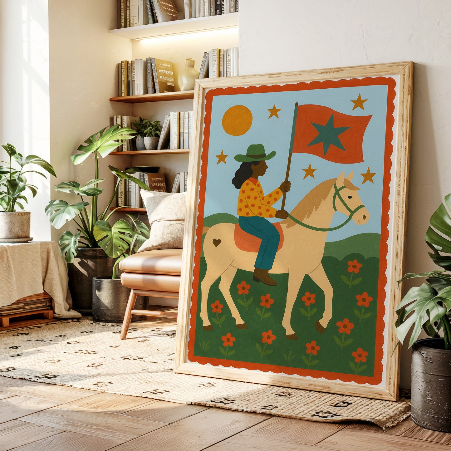 Star Rider in a Flowered Field