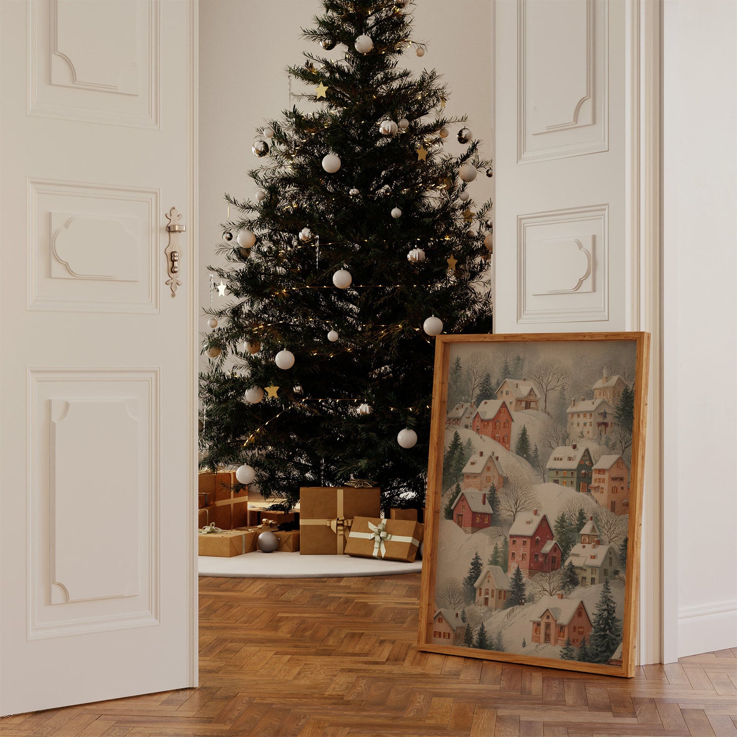 Snow Covered Village Dreams Of Home