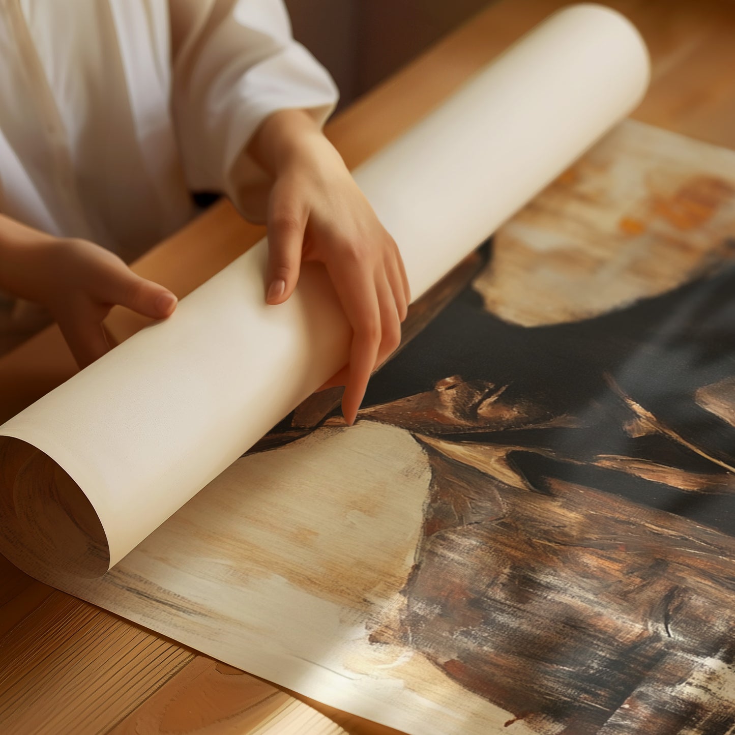 Lone Cowboy in Shadow and Flame