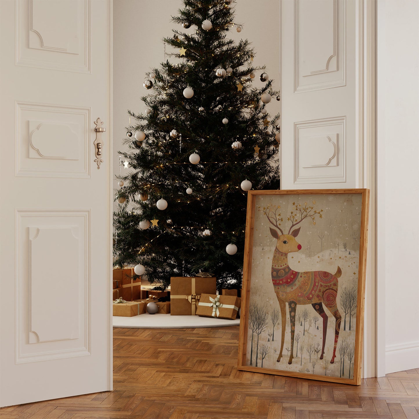 Reindeer Tales In Golden Patterns