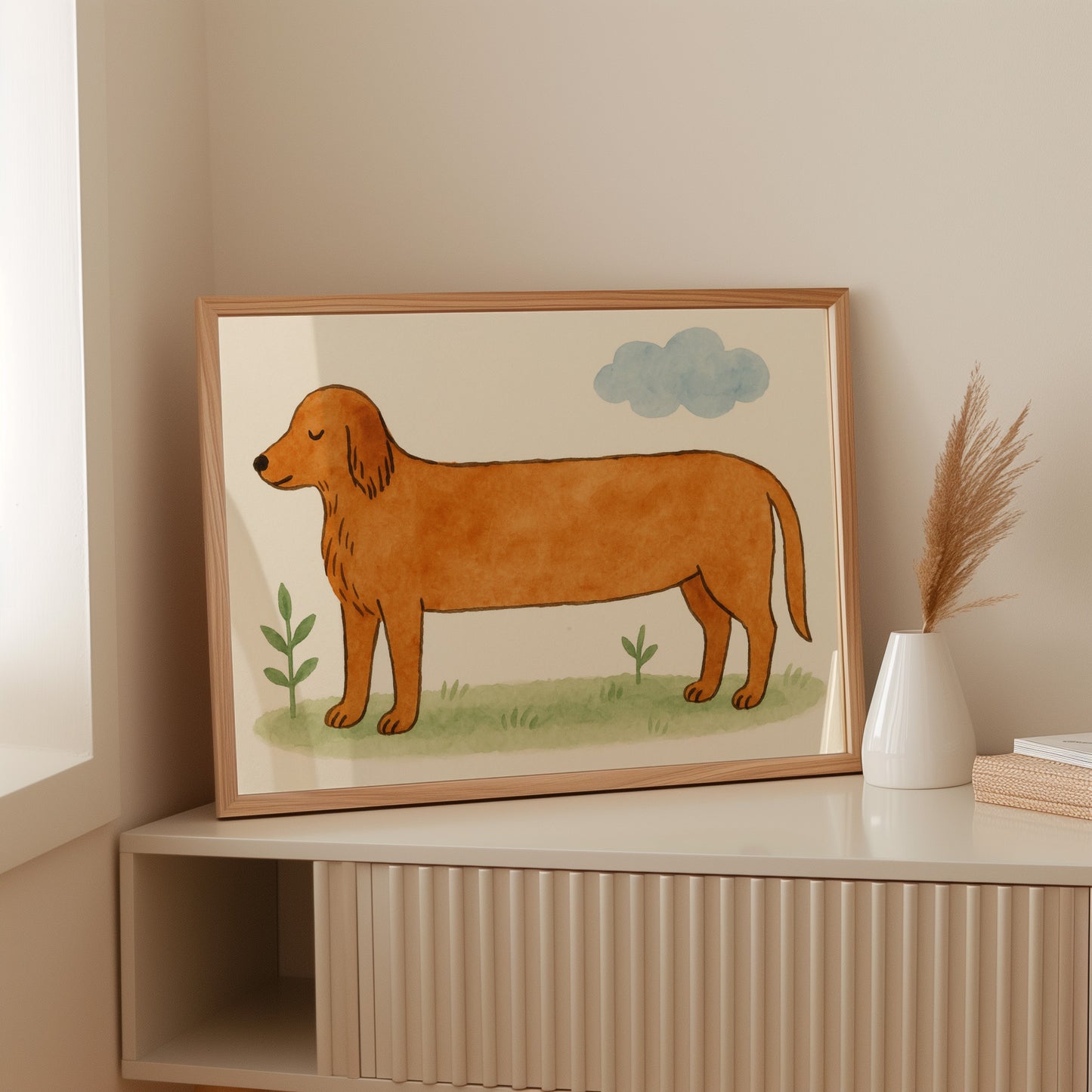 Golden Retriever Under Blue Skies