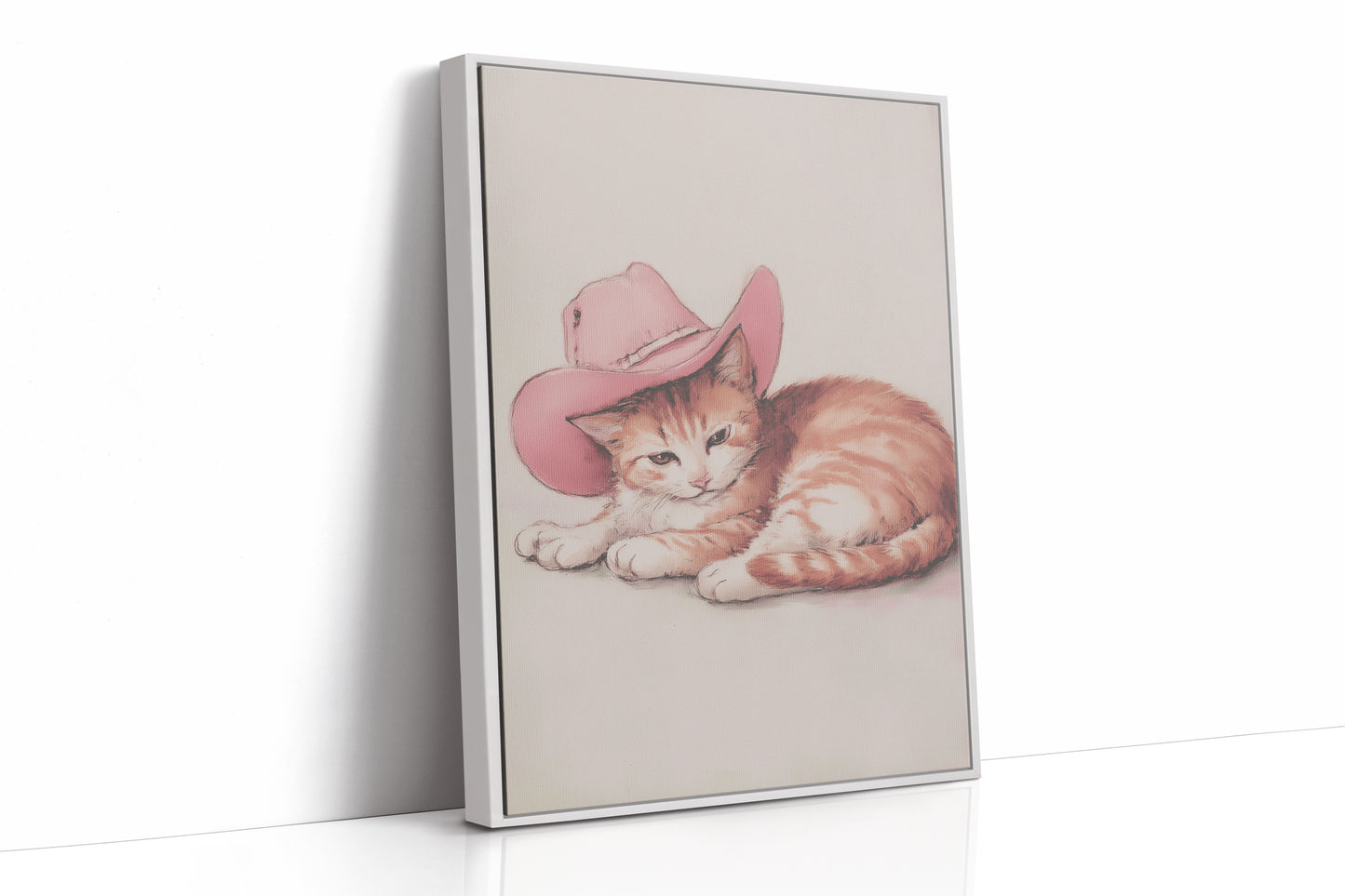 Ranch Cat Borrows Pink Cowboy Hat