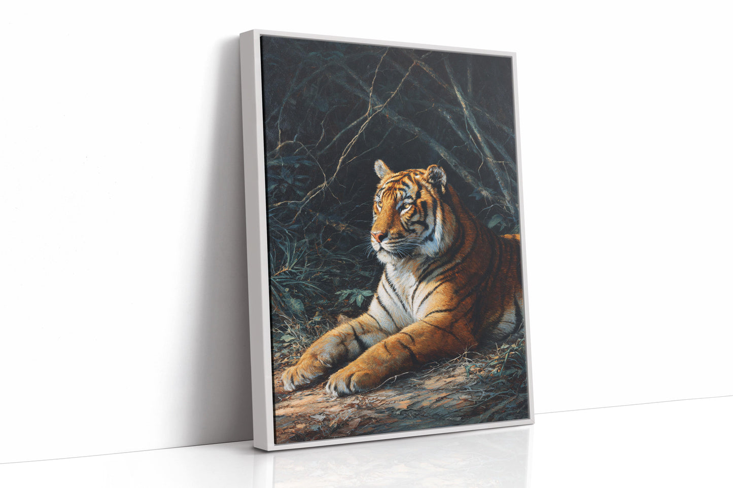 Regal Tiger Against Midnight Marble