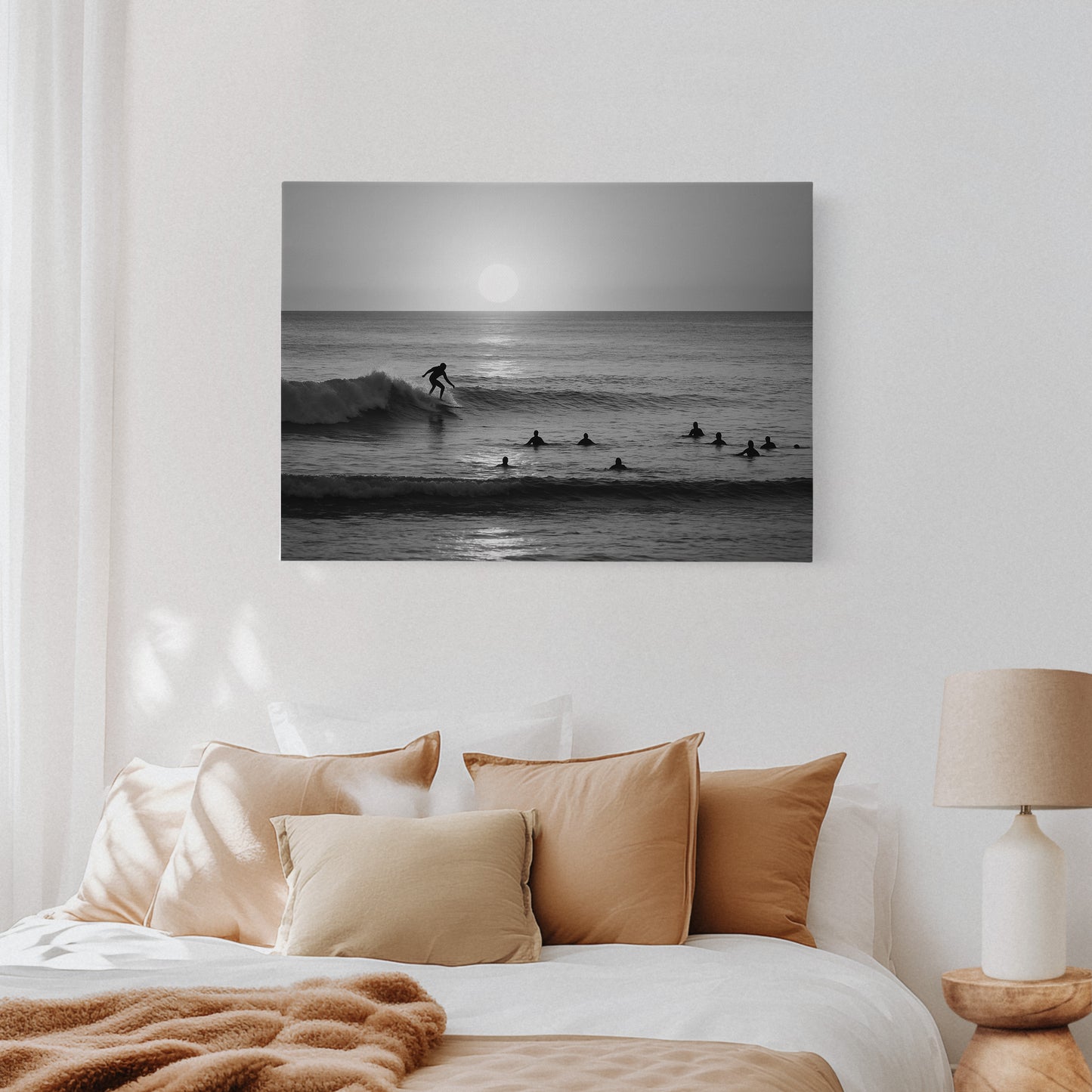 Sunset Lineup in Black and White