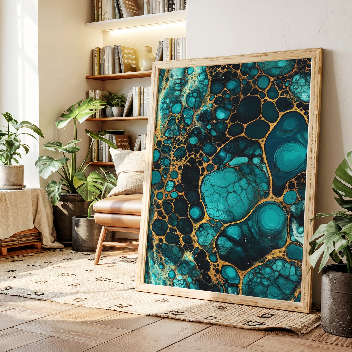 Electric Tides in Teal and Gold