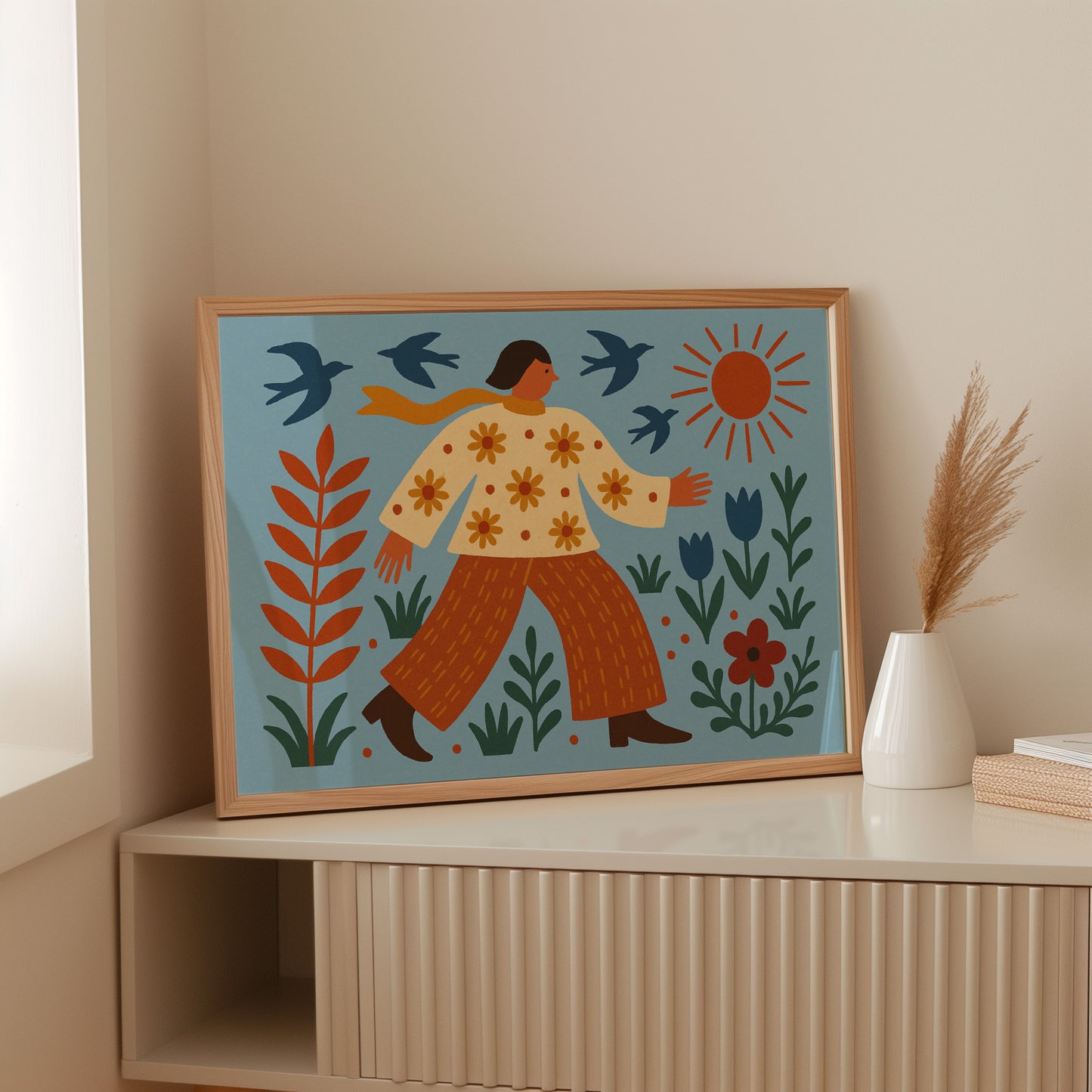 Sunlit Walk Through Wildflowers