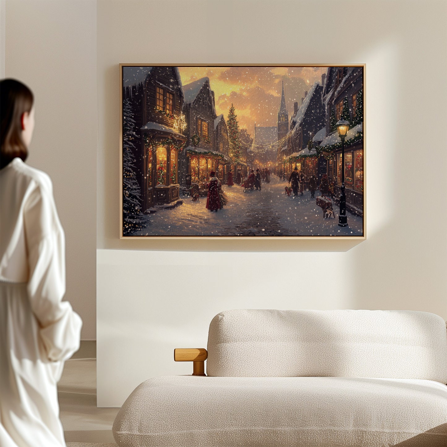 Winter Lights Dance Through Village Streets