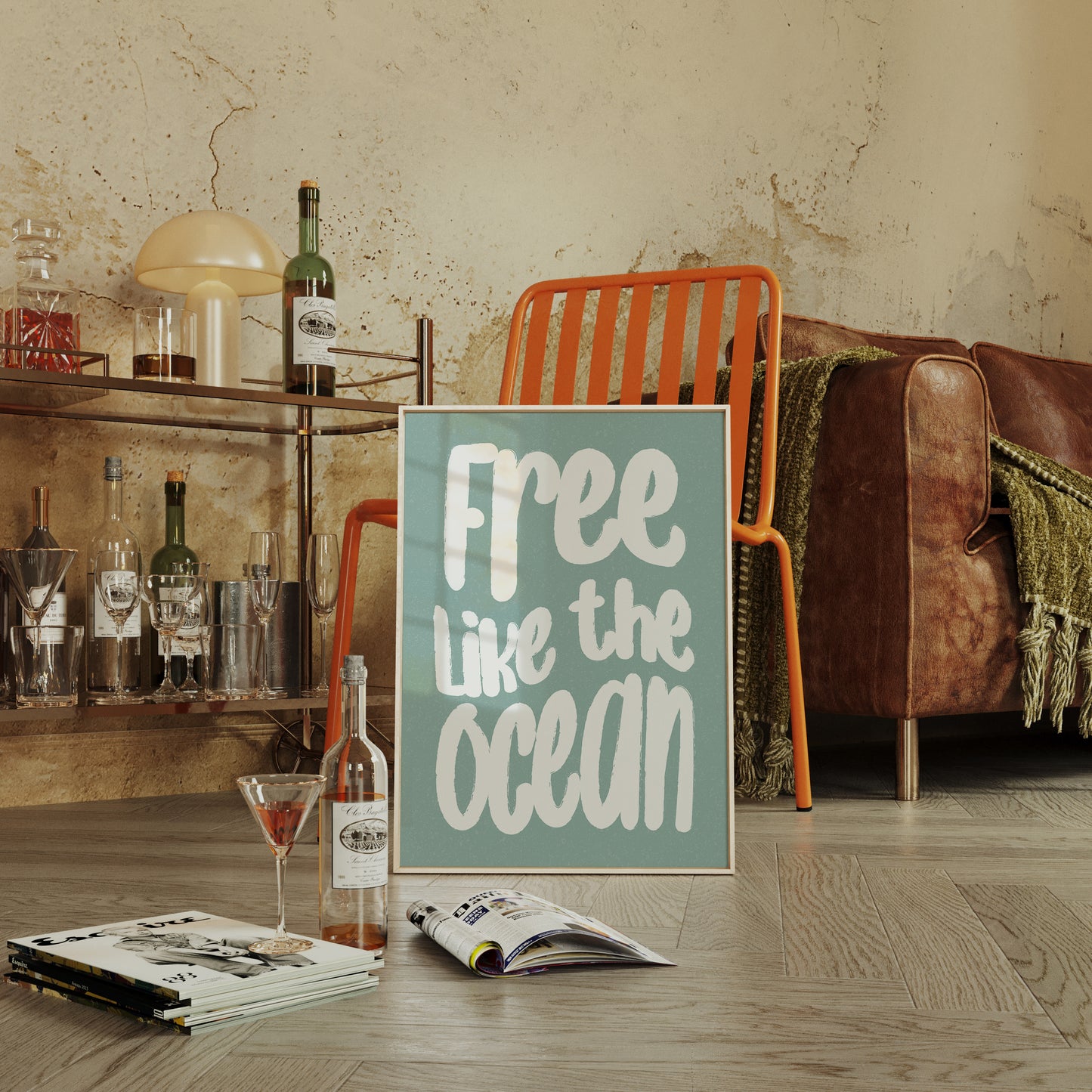 Seafoam Letters Spark Wild Freedom