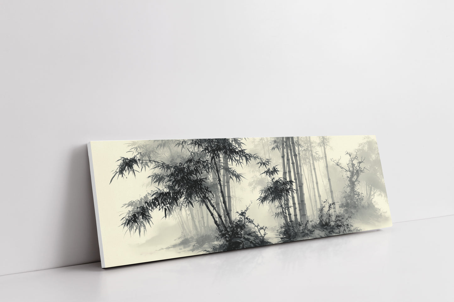 Misty Bamboo Grove Ink Landscape