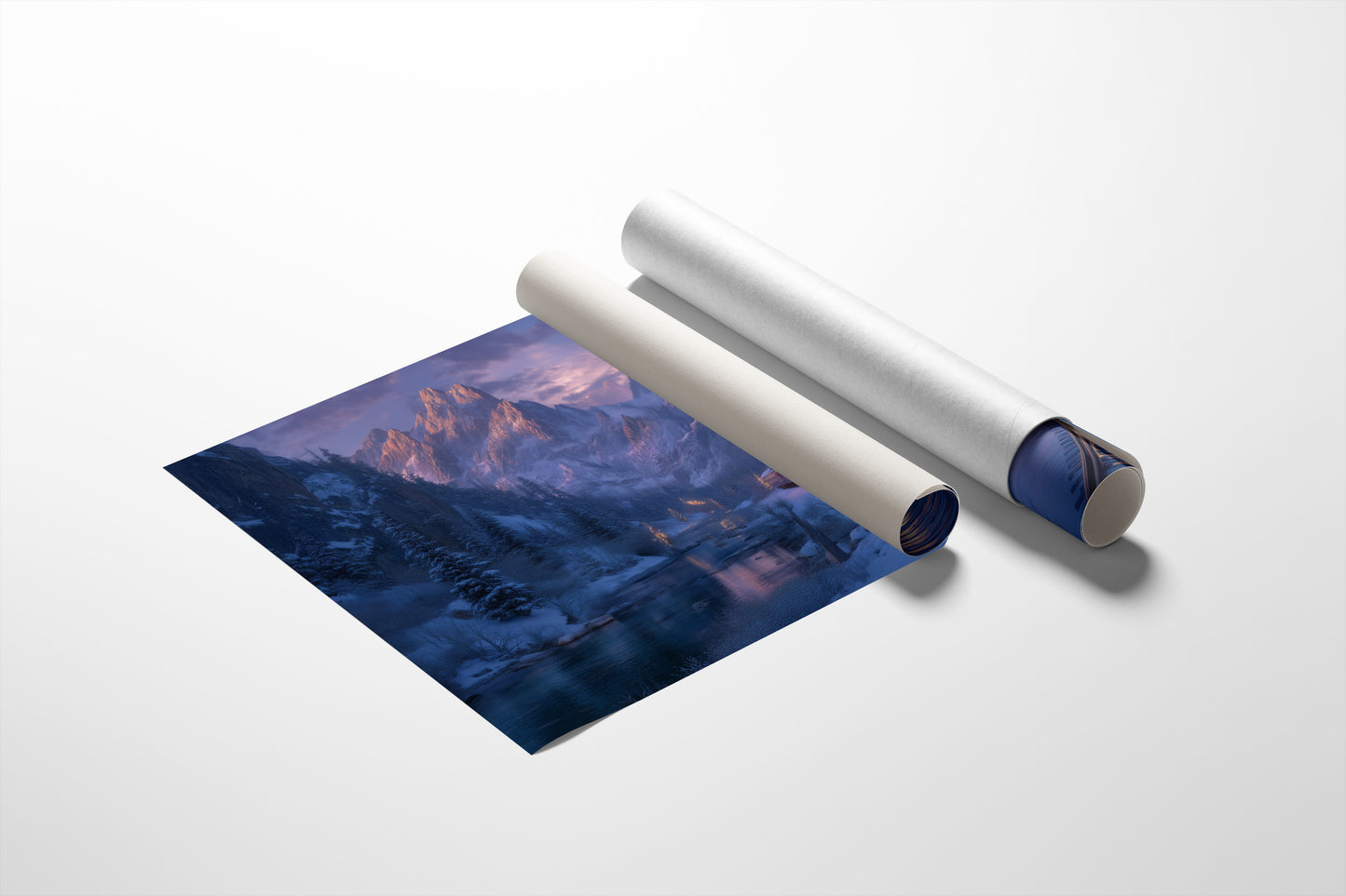 Winter Train Chases Mountain Light