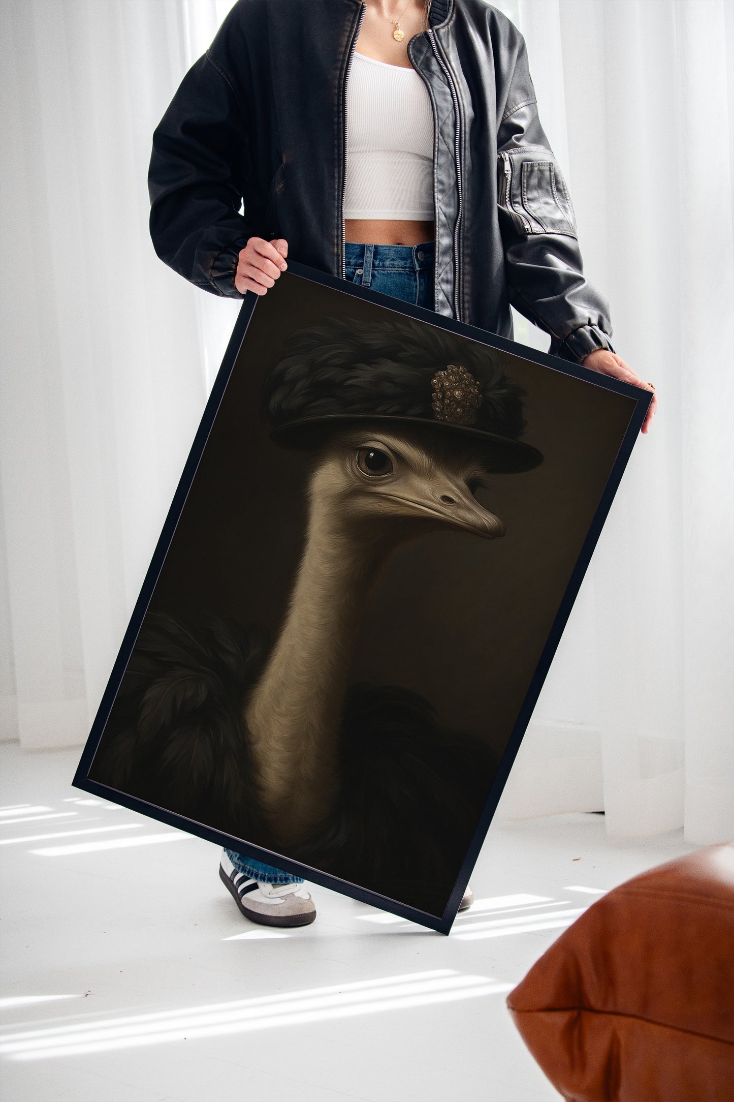 Ostrich in a Feathered Hat