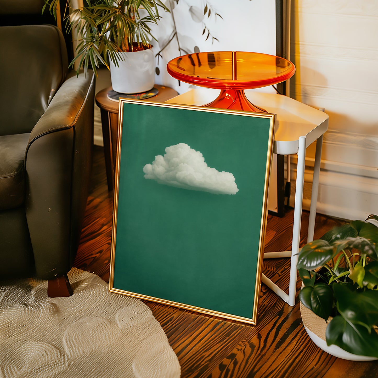 White Cloud on Emerald Sky