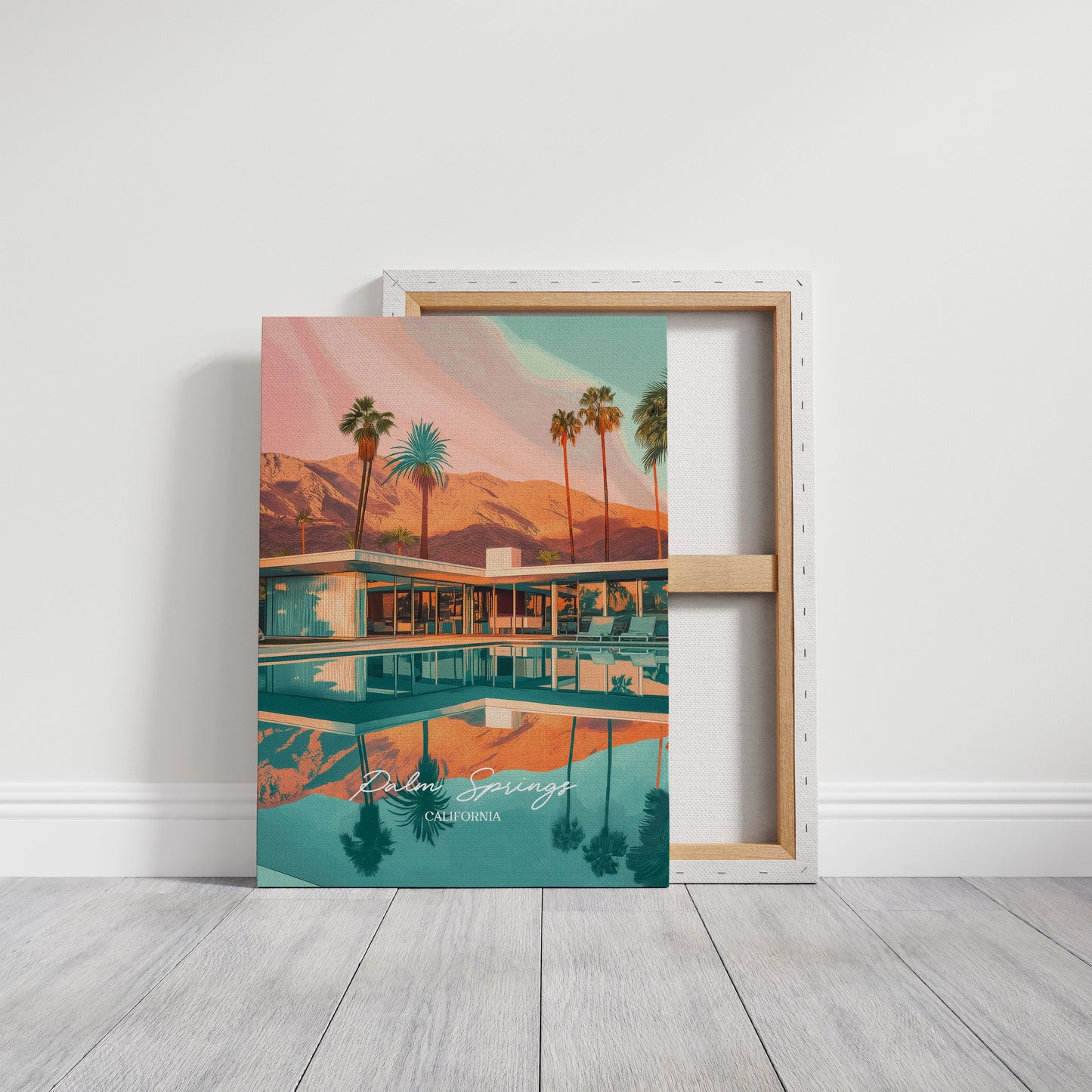 Desert Oasis Mirrors Mountain Glow