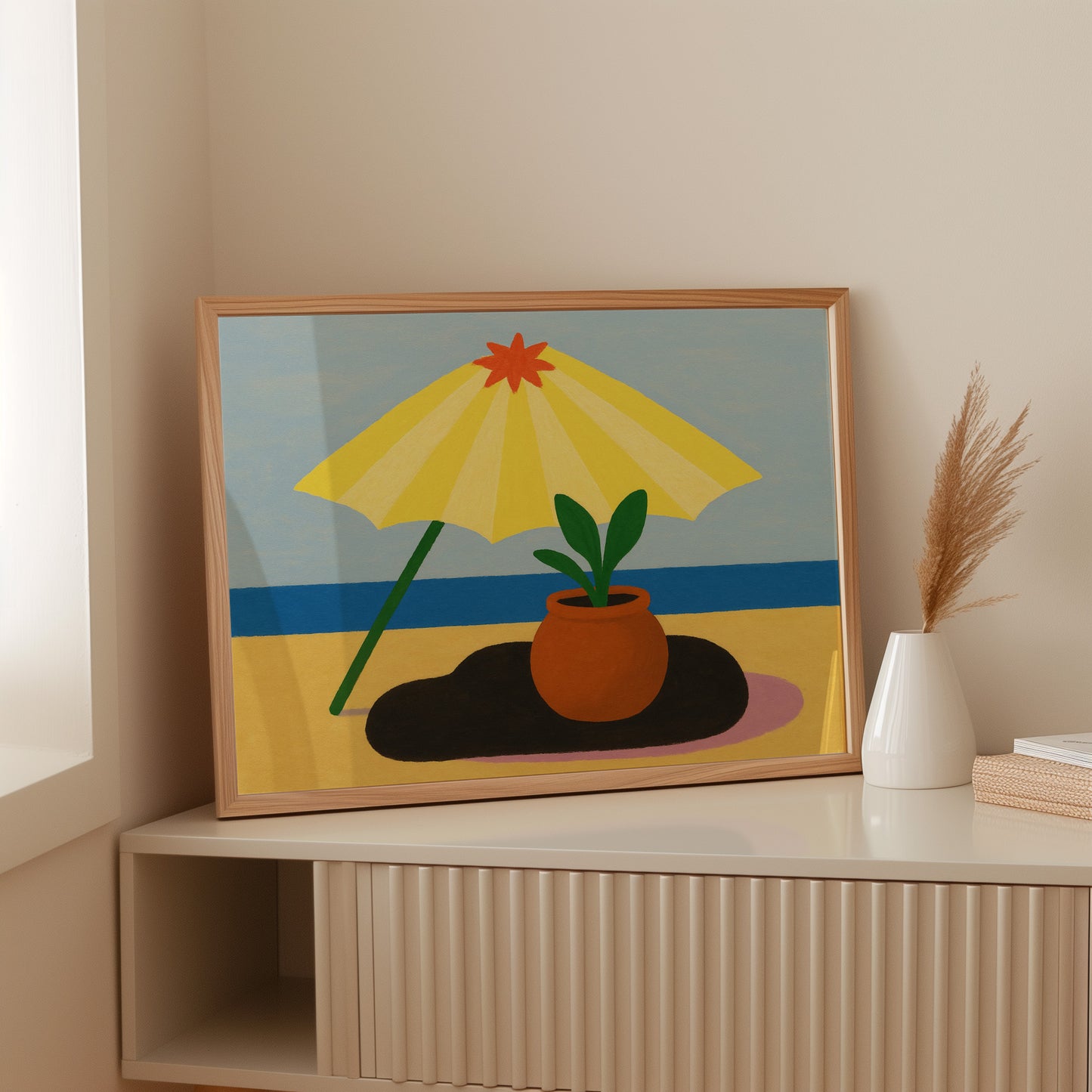 Sunshade and Terracotta by the Sea