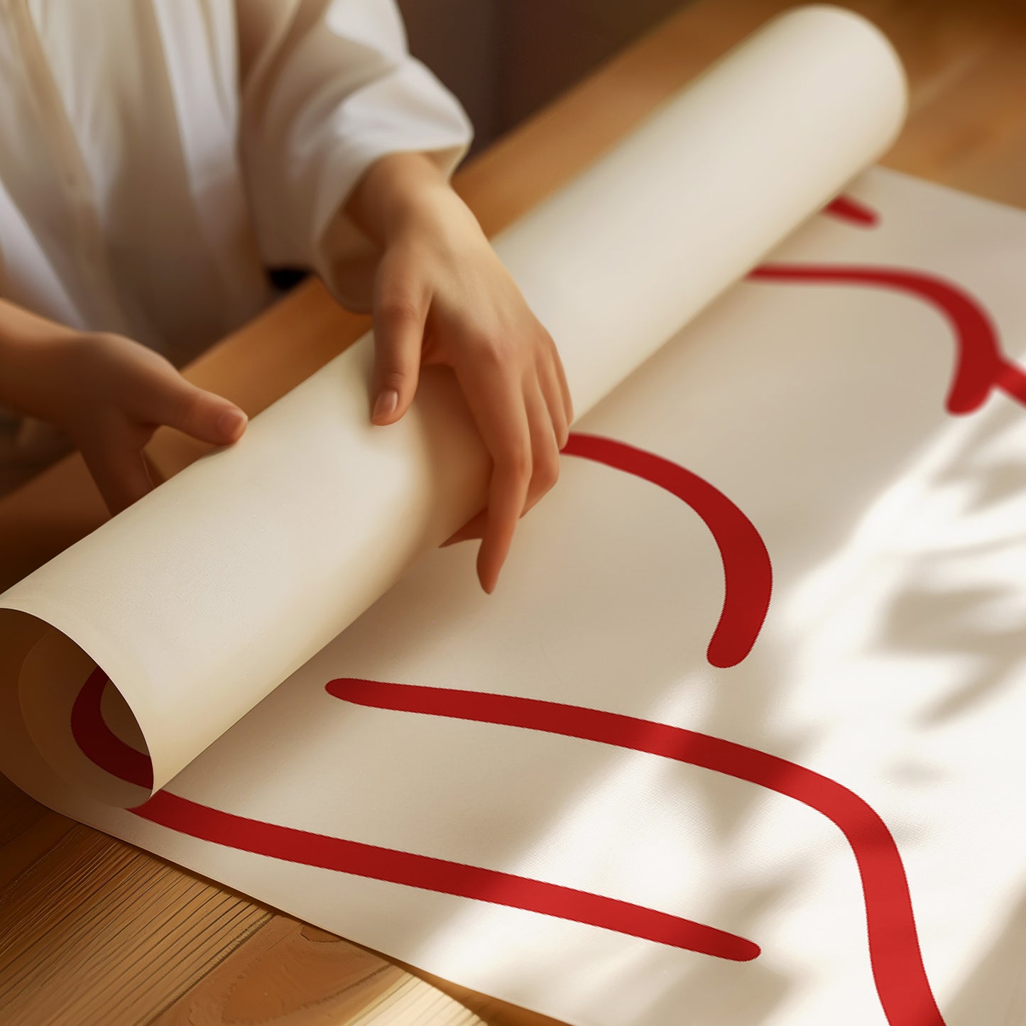 Crimson Lines Dance With Grace