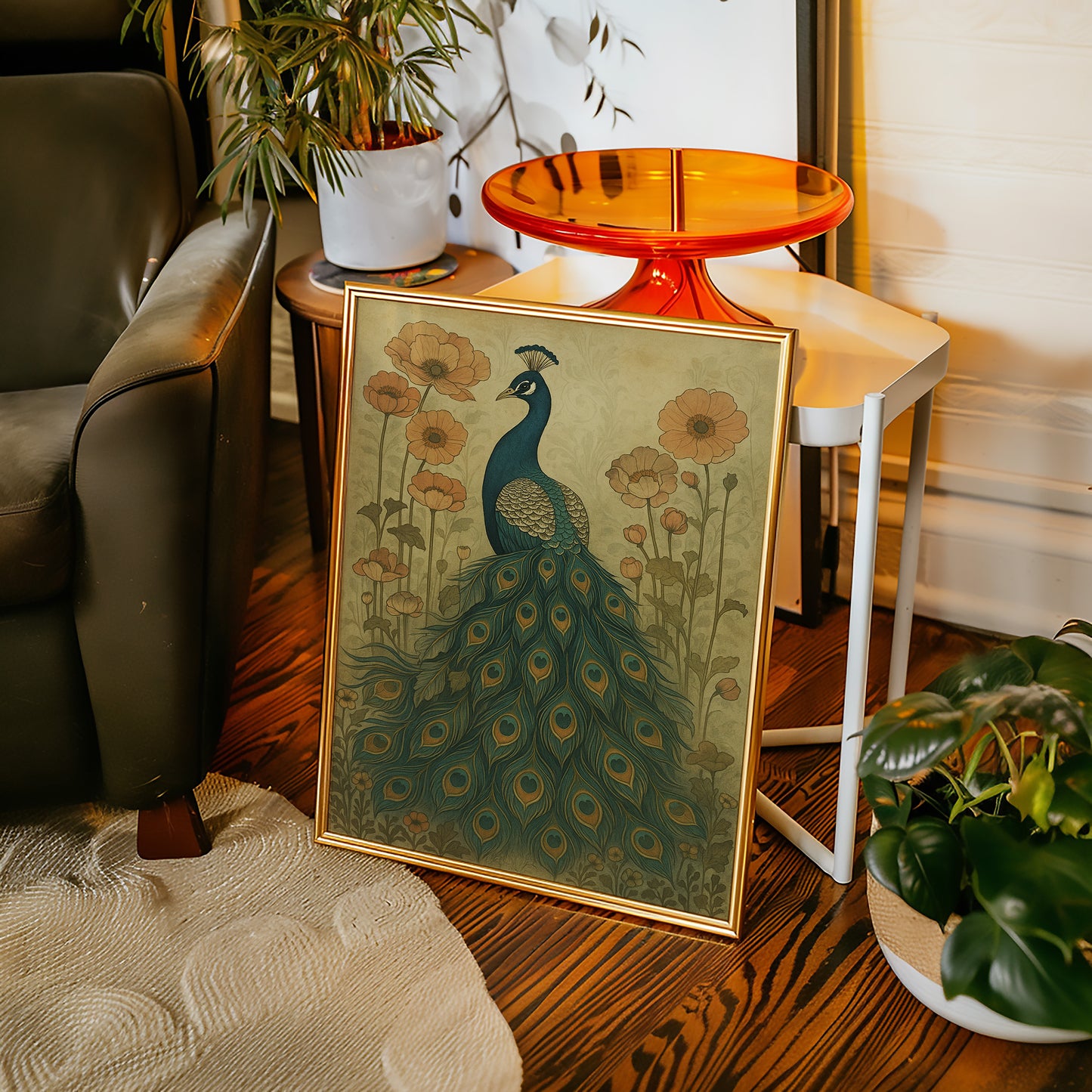 Garden Stillness with a Peacock's Gaze