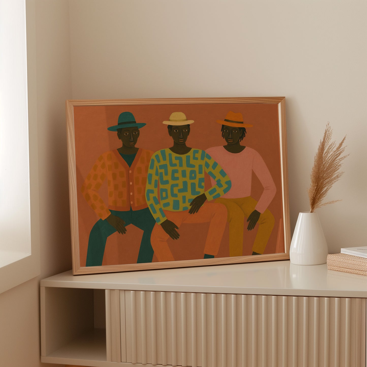 Three Friends in Patterned Harmony