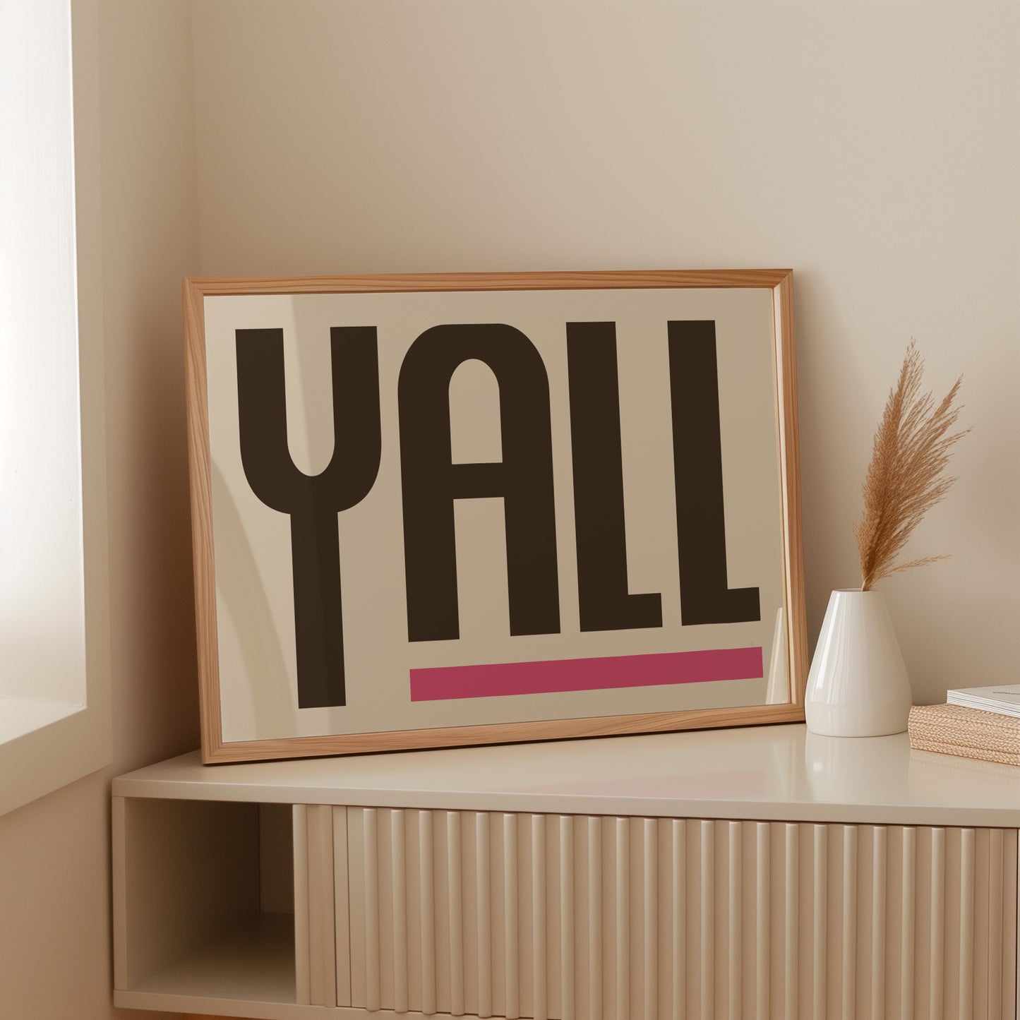 Y’all Typography Print with Pink Underline