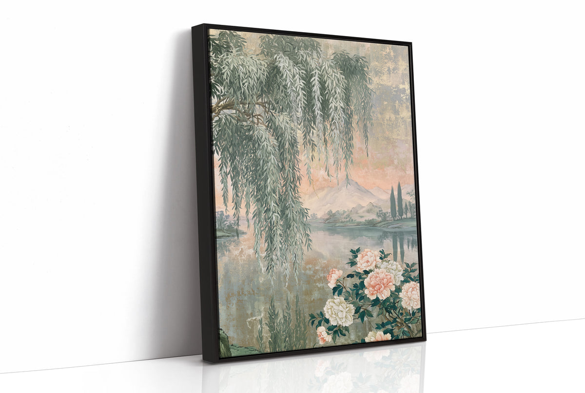 Willow Peony Chinoiserie Landscape