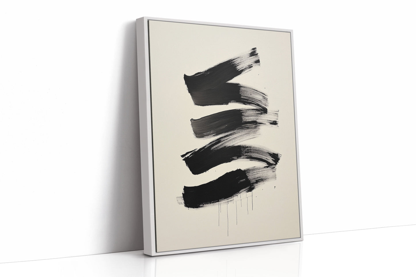 Black Strokes Dance Through Rain
