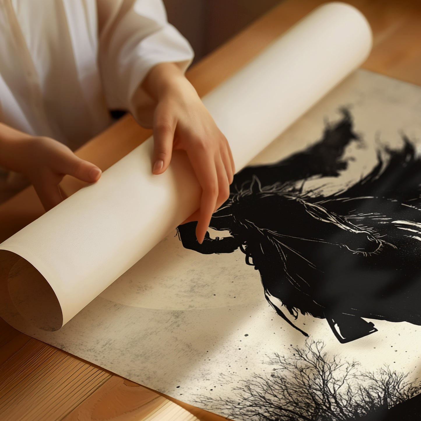 Midnight Ride Under a Full Moon