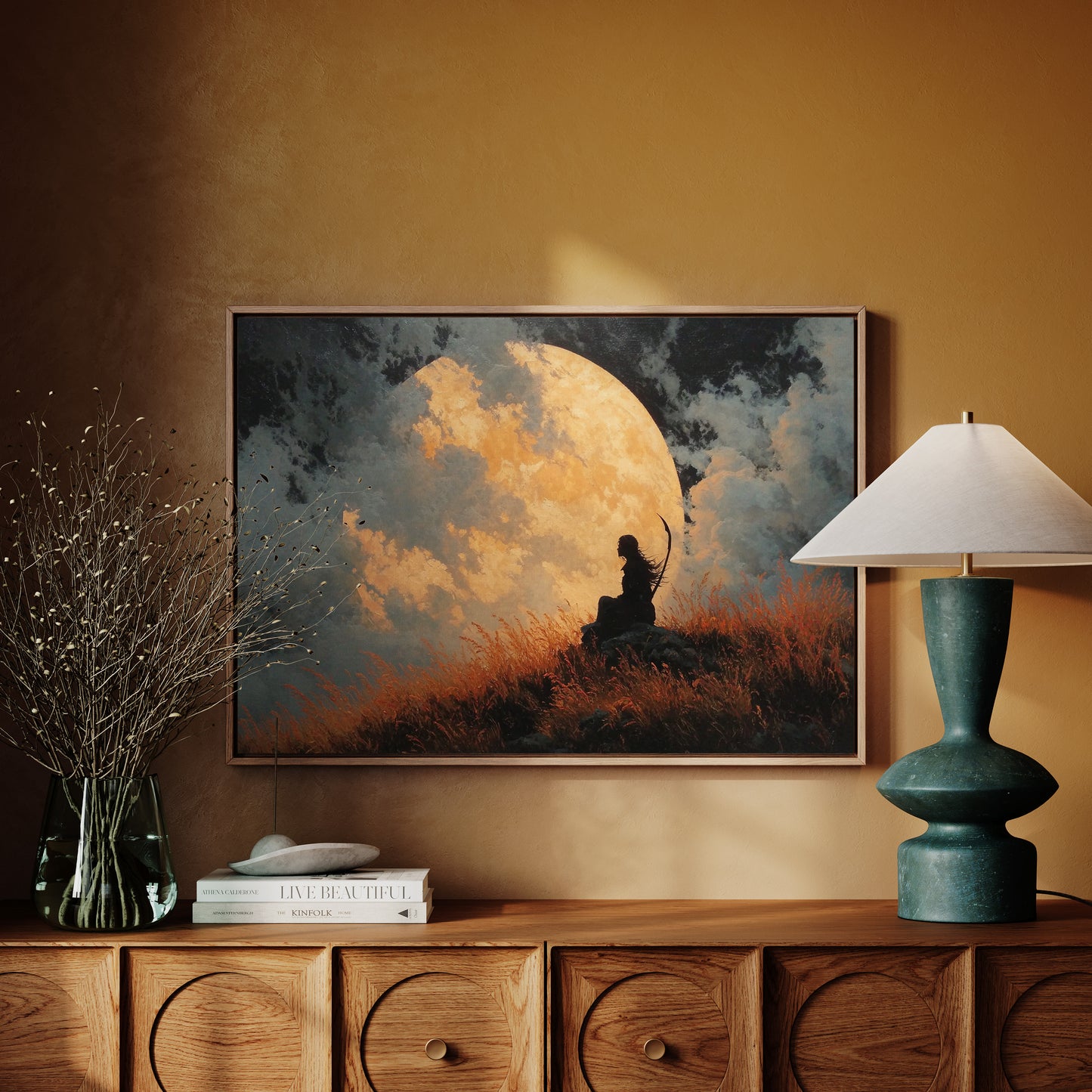 Silhouette Against the Rising Moon
