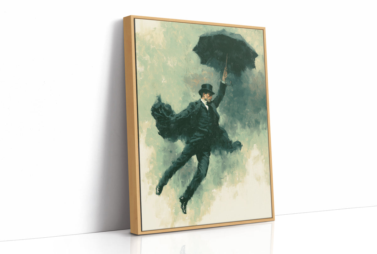 The Falling Gentleman — Striding Through Storm Oil Print