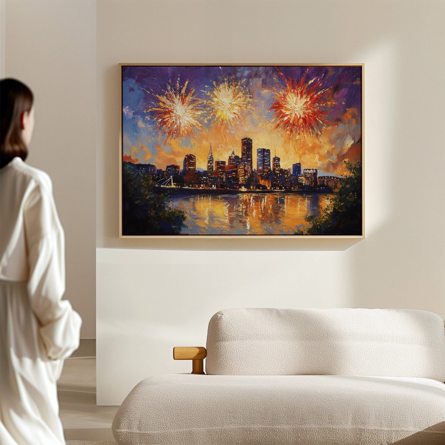 City Lights Dance With Fireworks Above