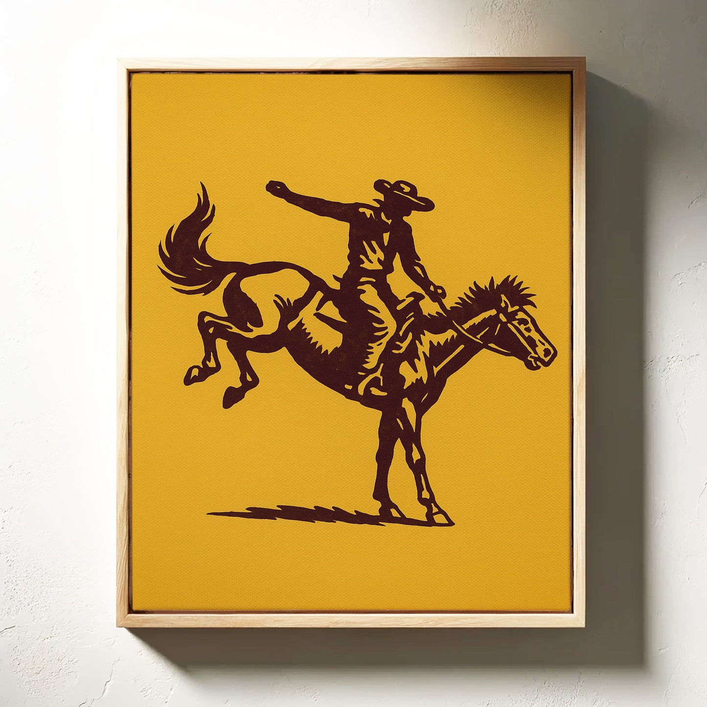 Vintage Rodeo Cowboy Silhouette Print