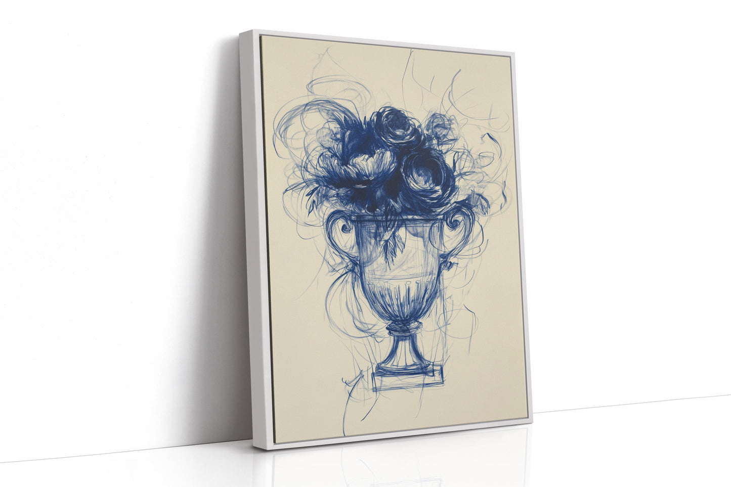 Indigo Roses Dance In Crystal Urn