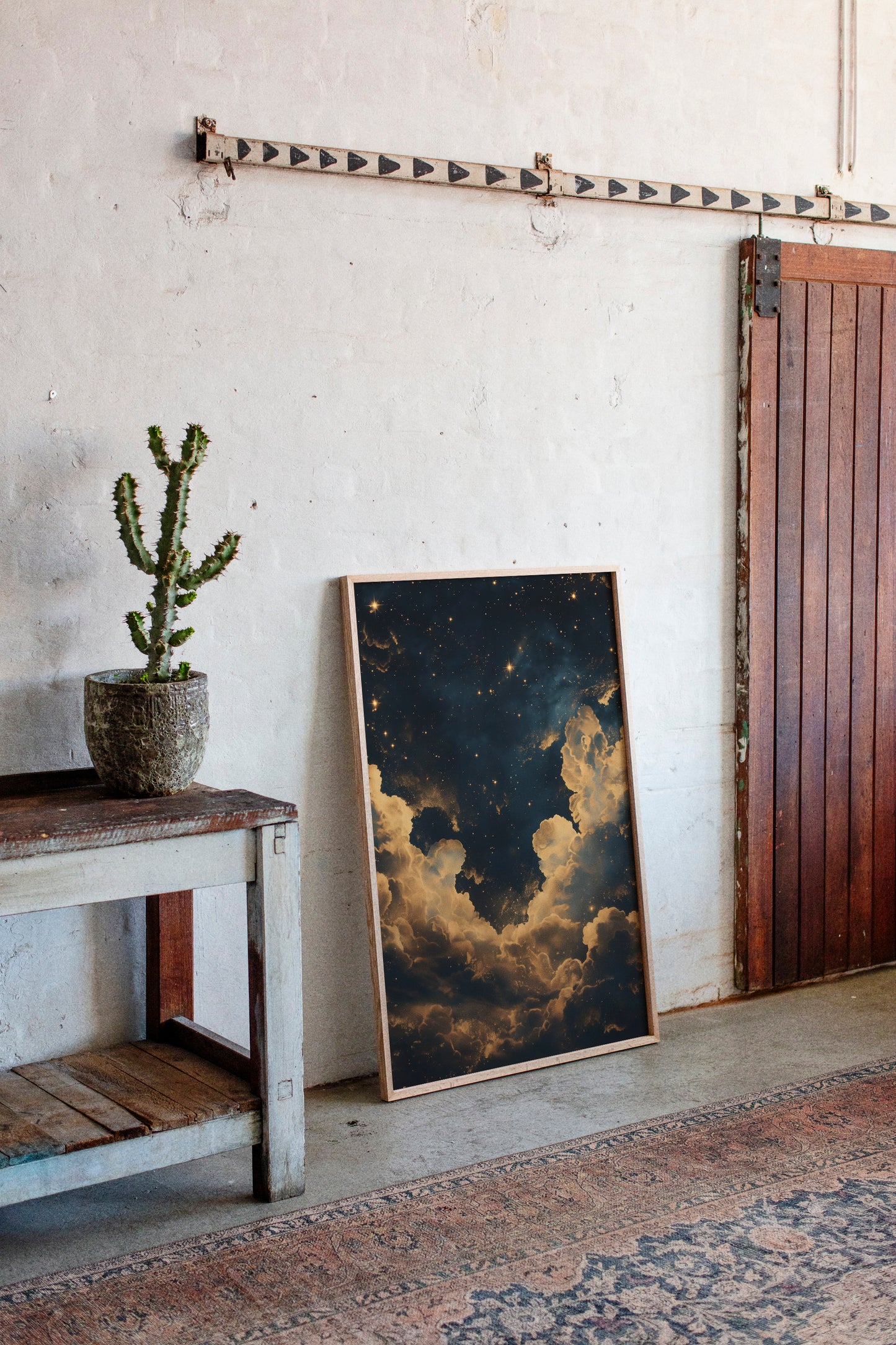 Golden Clouds Beneath a Midnight Sky