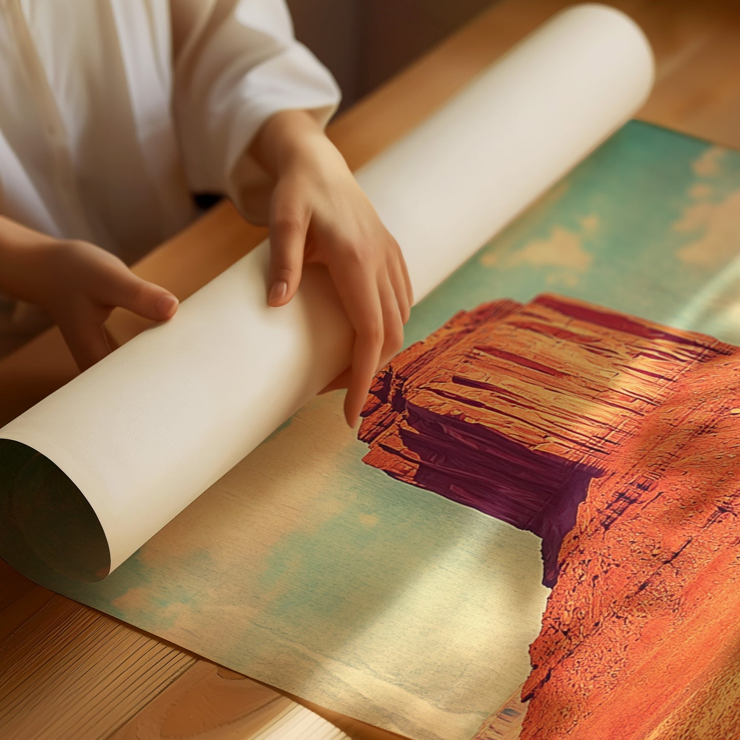 Monument Blaze: Butte Under Western Sky