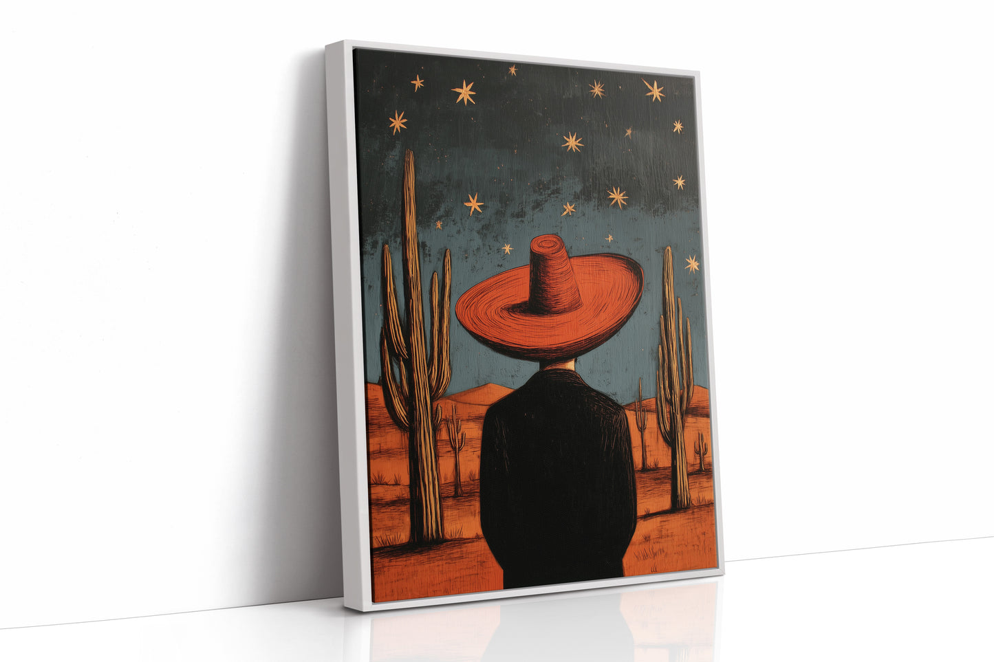 Saguaros Count Stars After Sunset