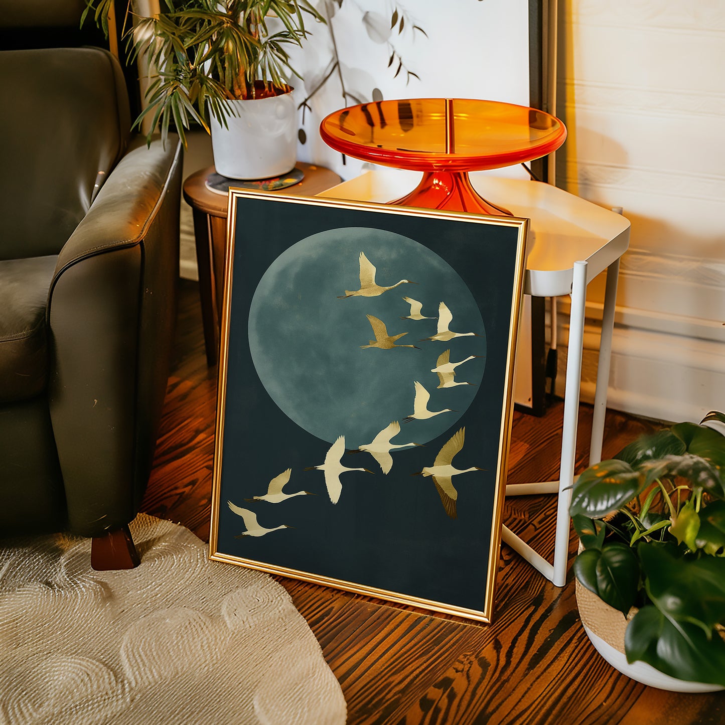 Golden Flight Beneath a Silent Moon