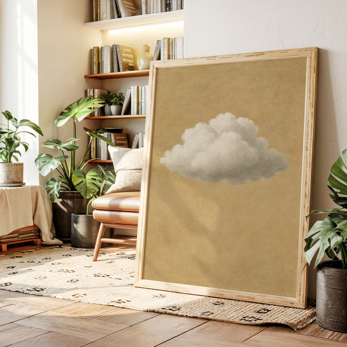 Solitary Cloud Over Ochre Sky