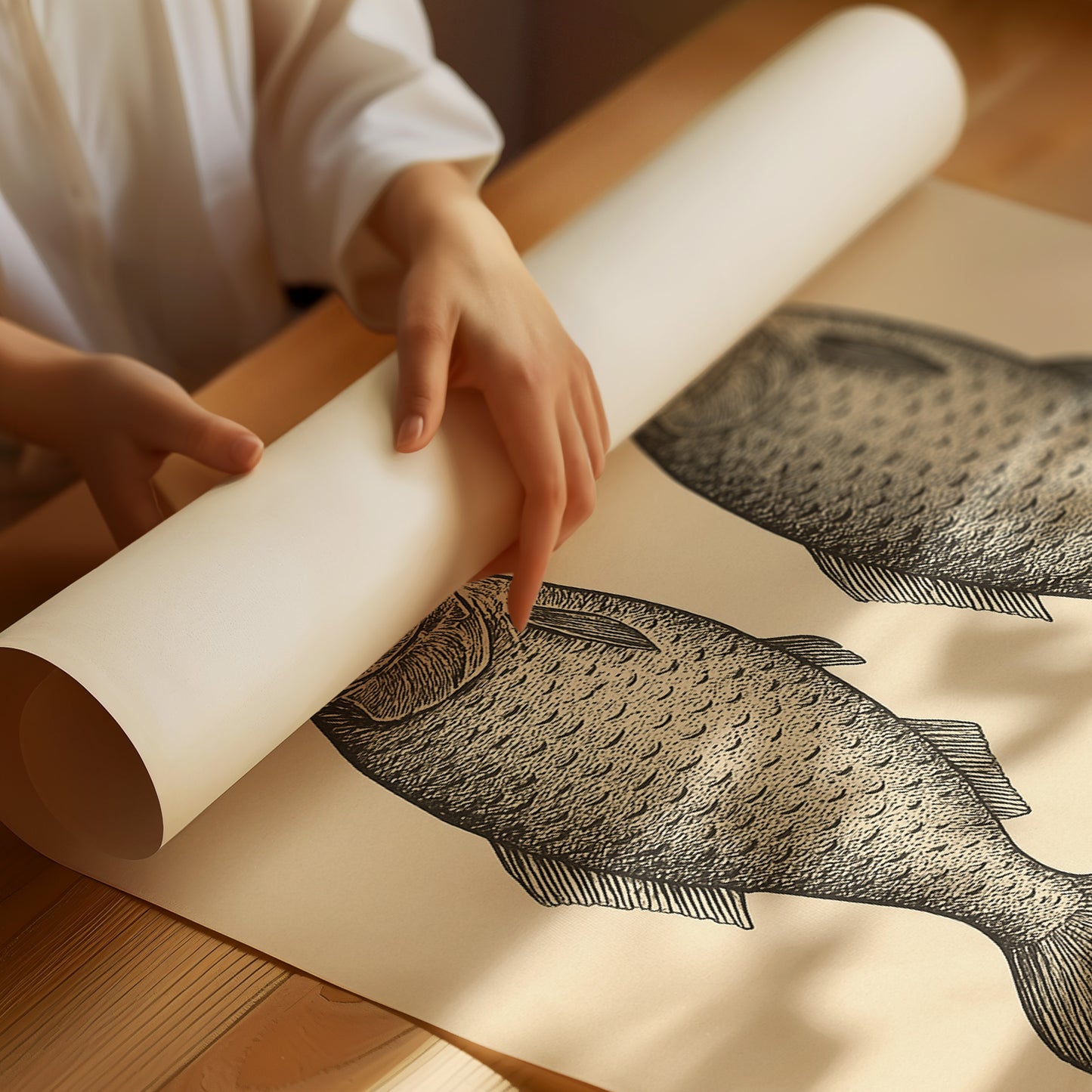 Two Fish Vintage Loaves and Fishes Symbol