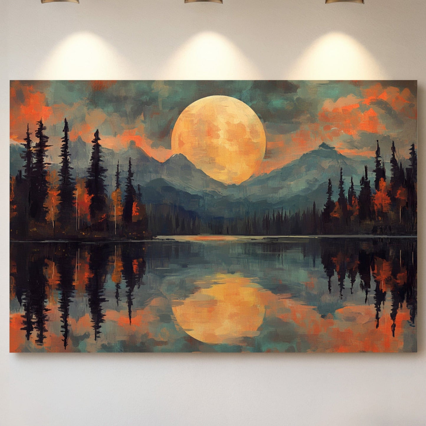 Moonlit Lake Mirrors Mountain Dreams